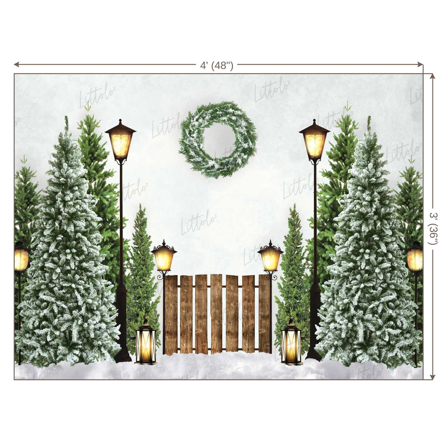 LB0191 Christmas Trees Festivals and Seasons Backdrop