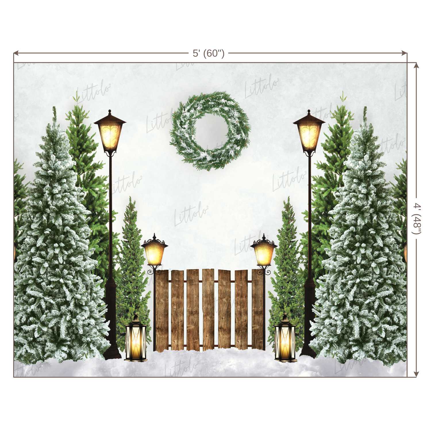 LB0191 Christmas Trees Festivals and Seasons Backdrop