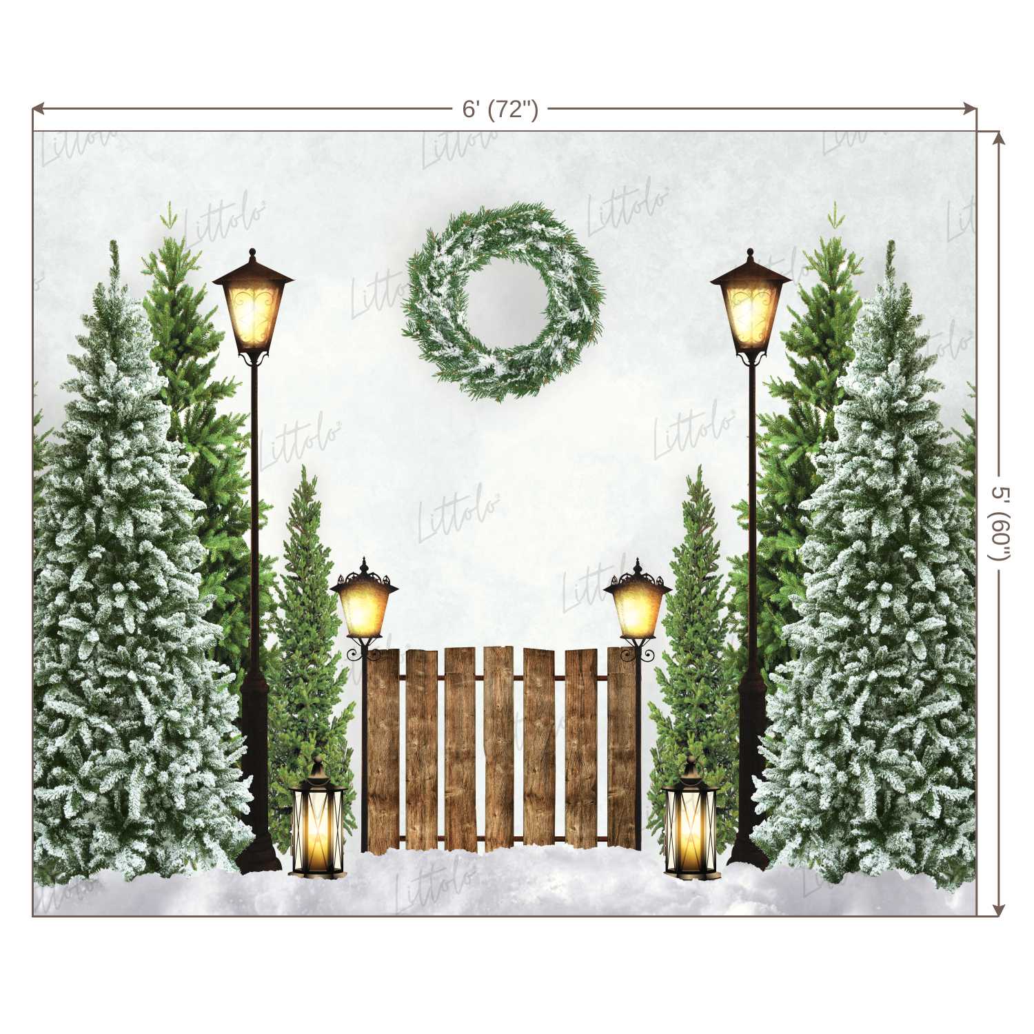 LB0191 Christmas Trees Festivals and Seasons Backdrop