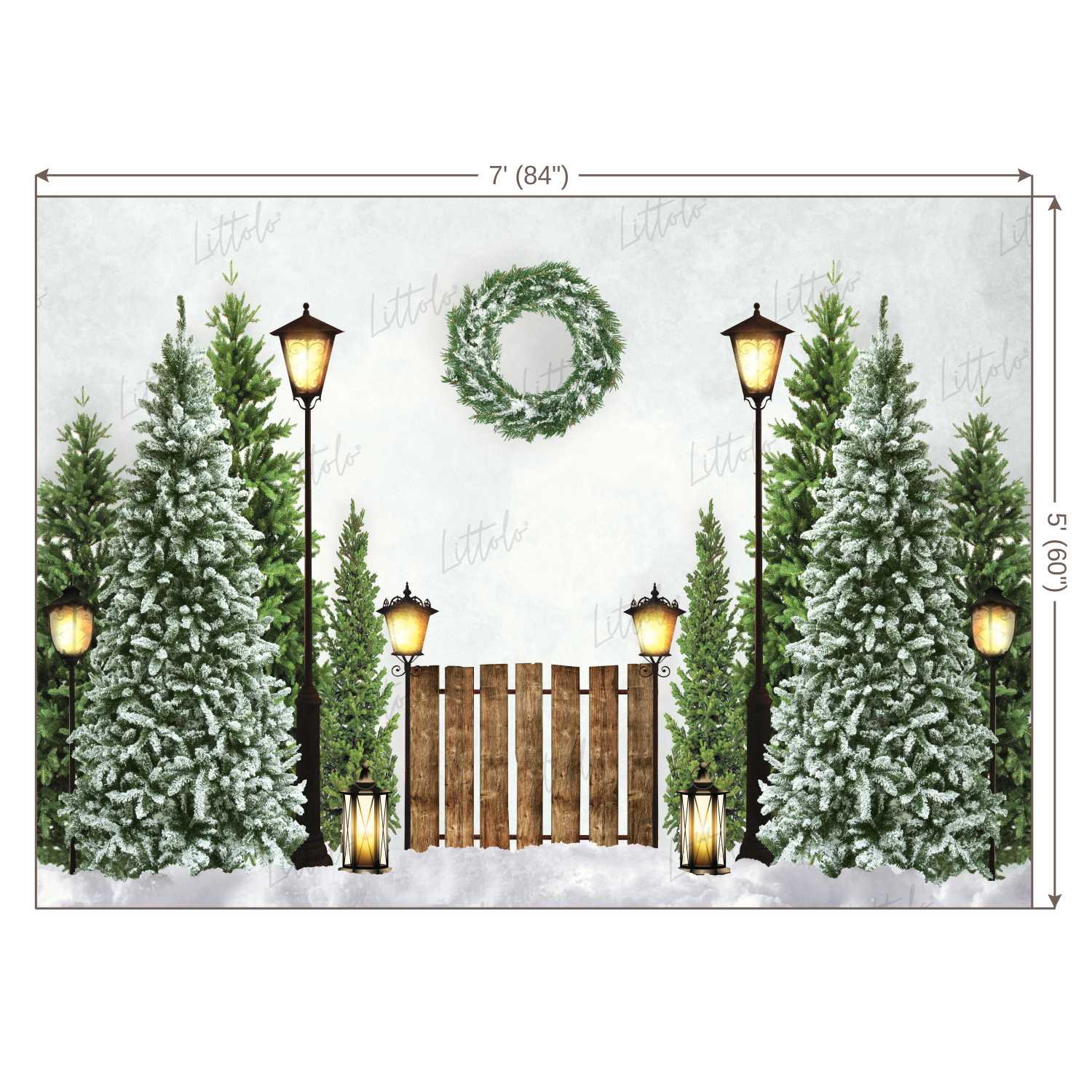 LB0191 Christmas Trees Festivals and Seasons Backdrop