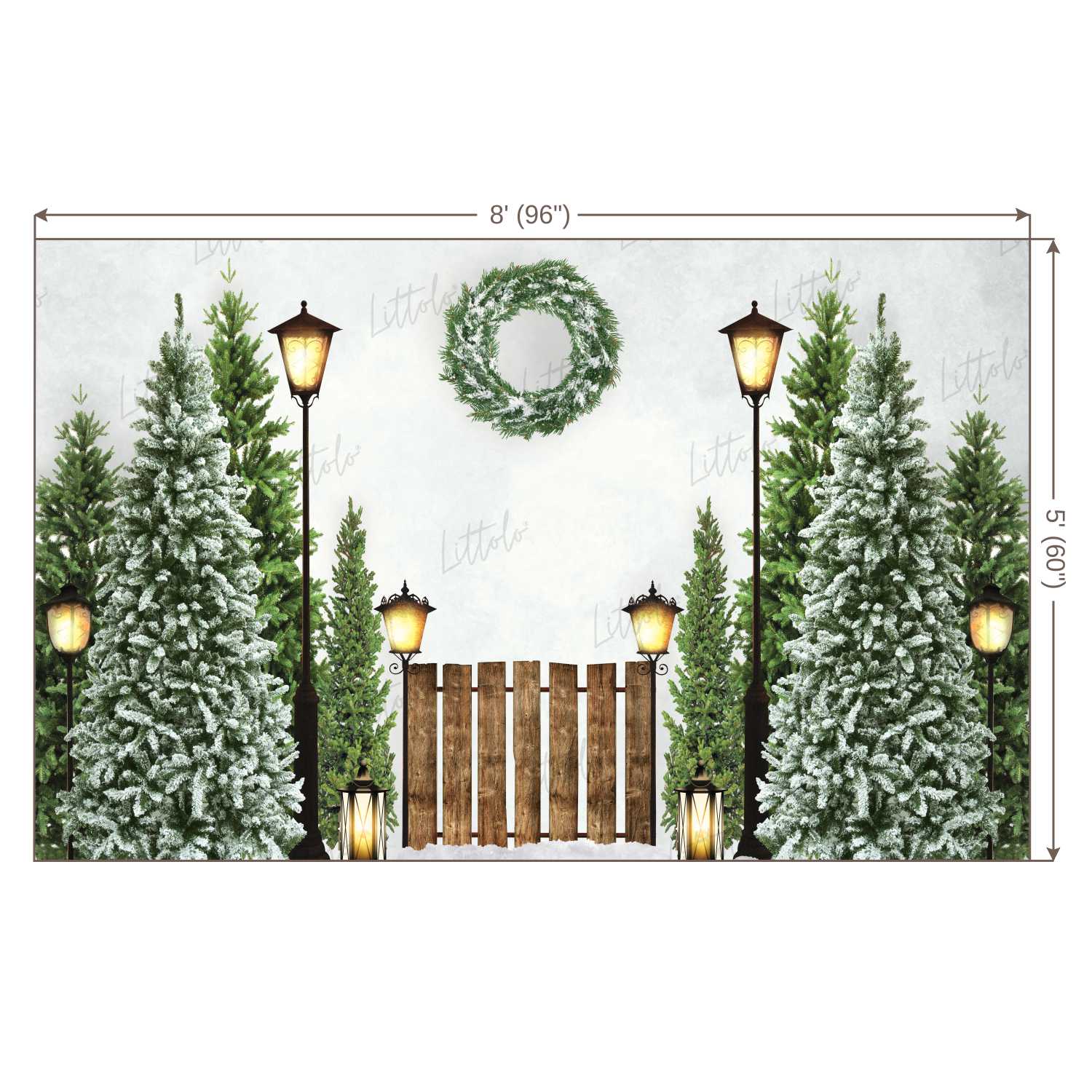 LB0191 Christmas Trees Festivals and Seasons Backdrop