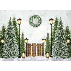 LB0191 Christmas Trees Festivals and Seasons Backdrop