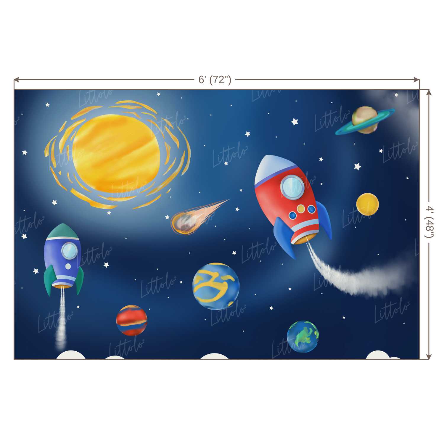 LB0199 Space Adventures Theme Backdrop