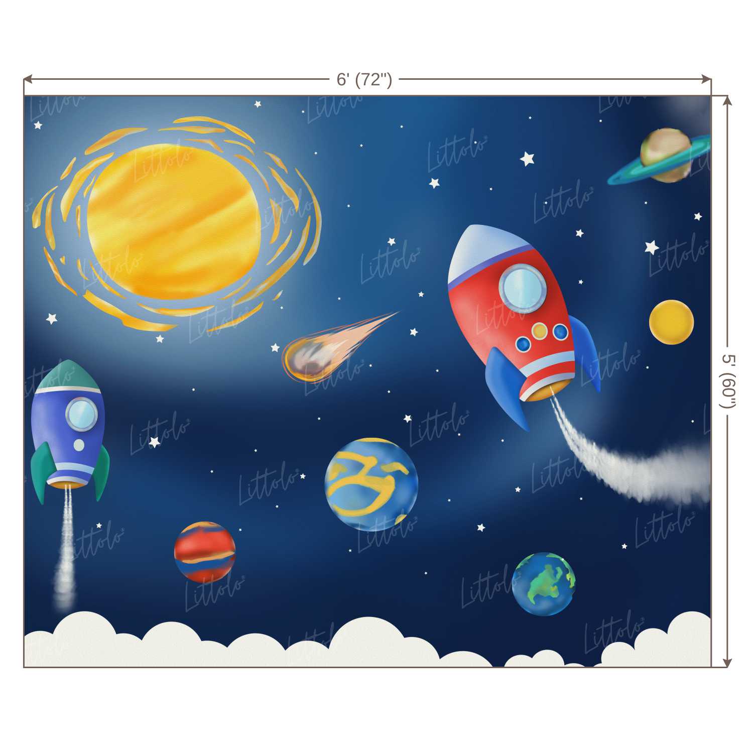 LB0199 Space Adventures Theme Backdrop