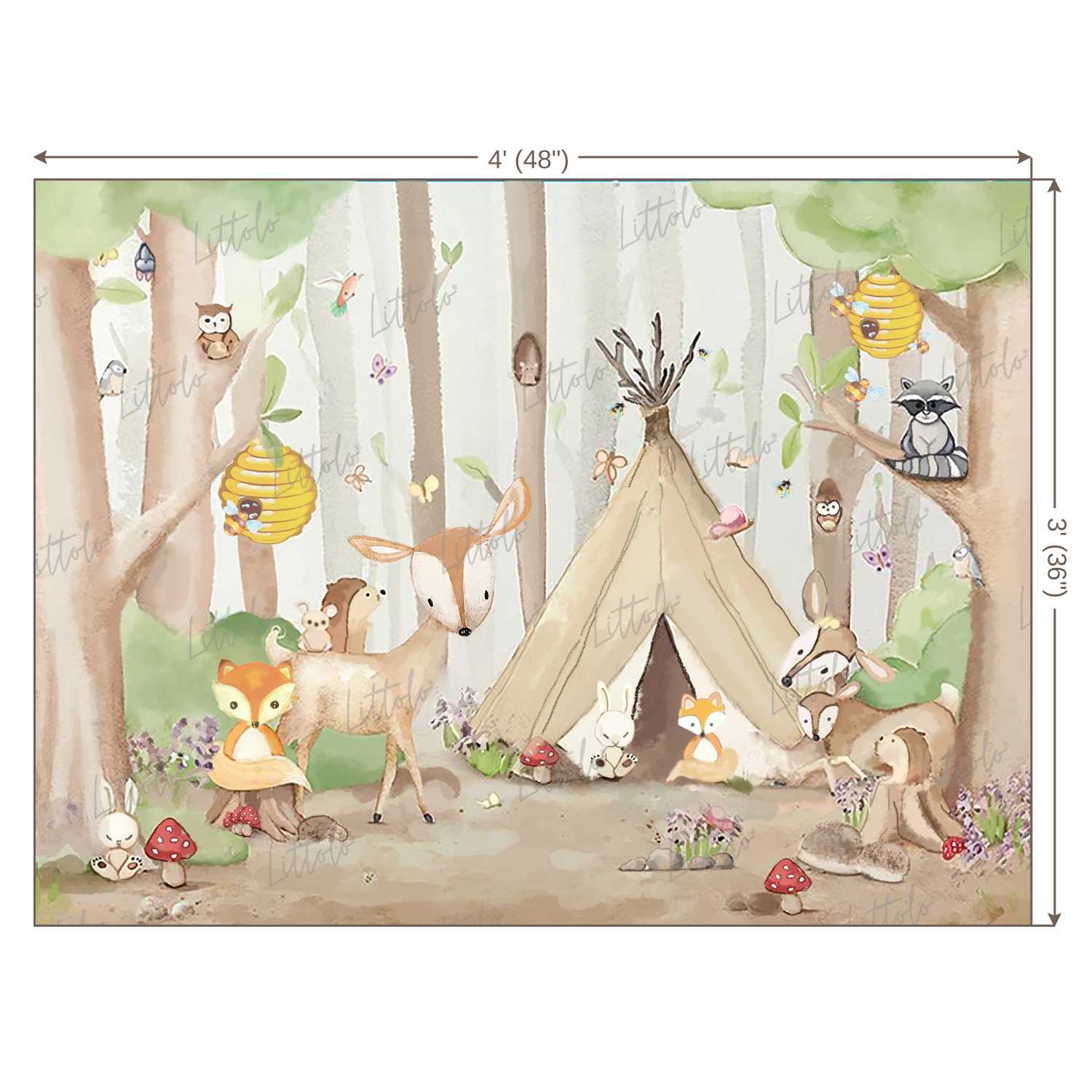 LB0200 Jungle Animals Theme Backdrop