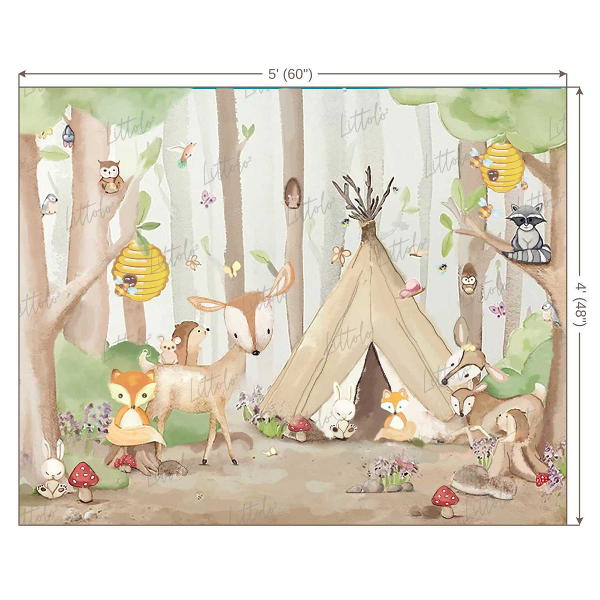 LB0200 Jungle Animals Theme Backdrop