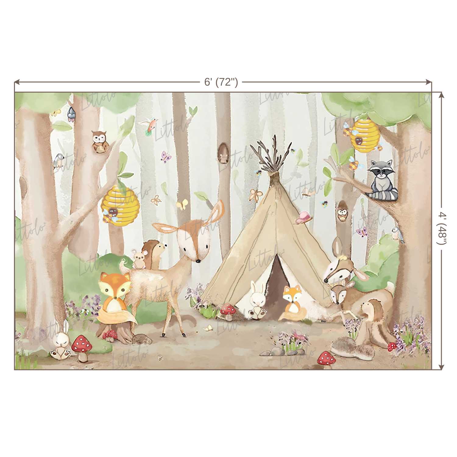 LB0200 Jungle Animals Theme Backdrop