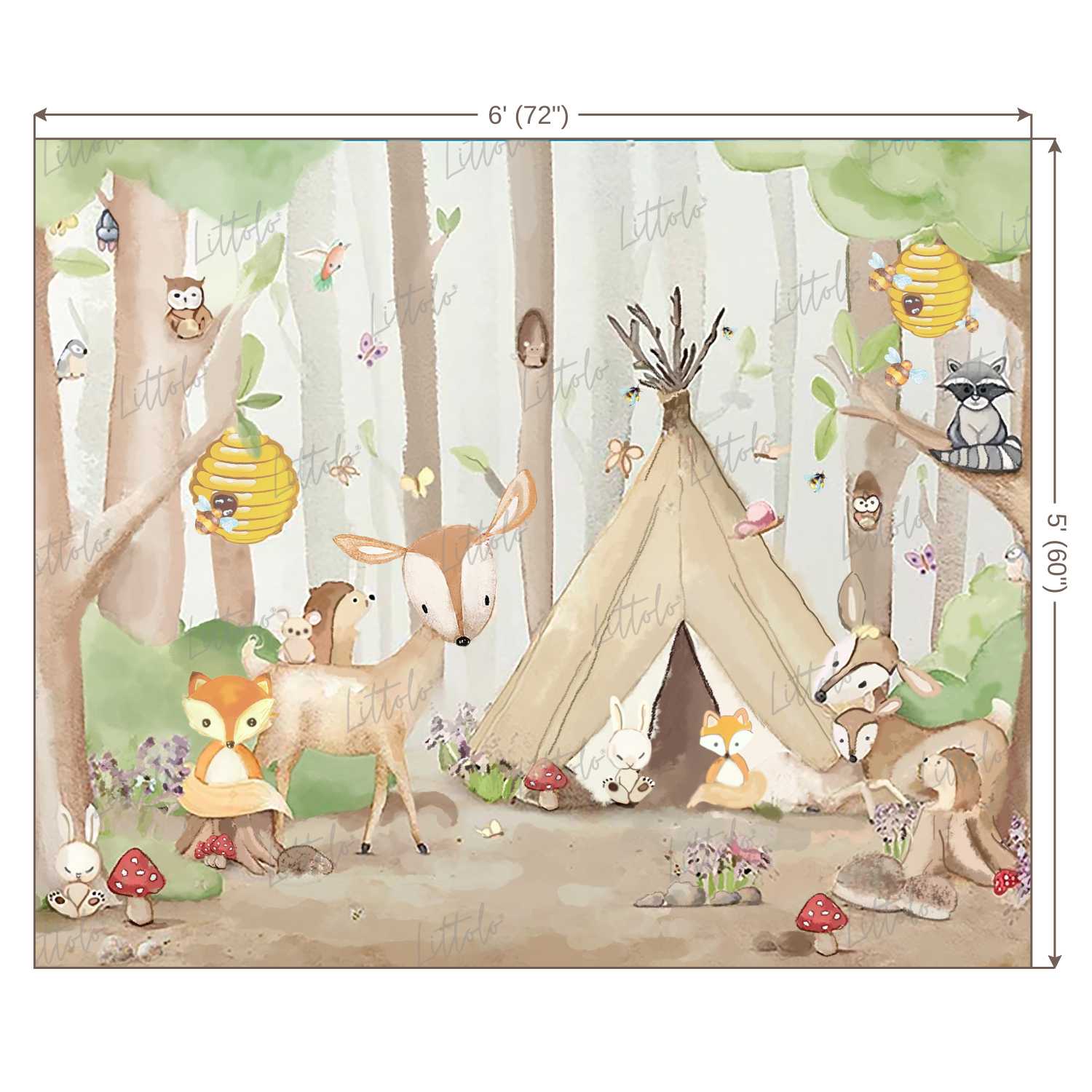 LB0200 Jungle Animals Theme Backdrop