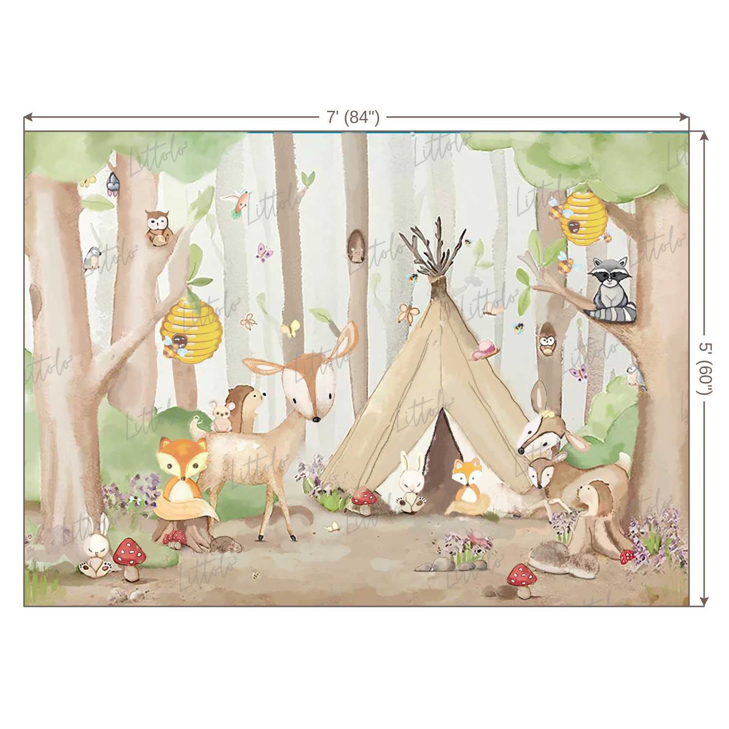 LB0200 Jungle Animals Theme Backdrop