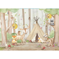 LB0200 Jungle Animals Theme Backdrop