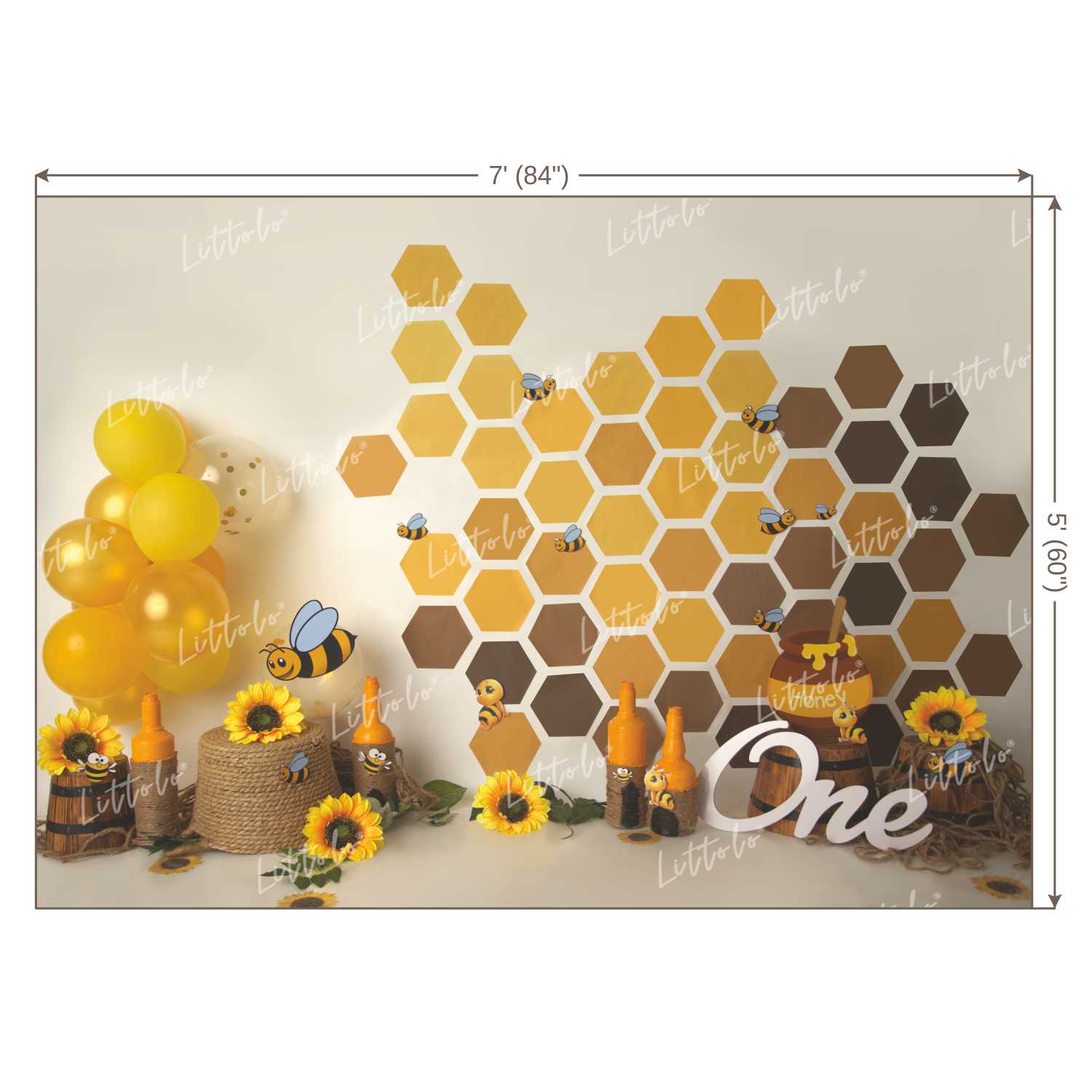 LB0203 Honey Bee Design 2 Theme Backdrop