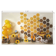 LB0203 Honey Bee Design 2 Theme Backdrop