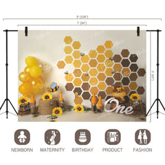 LB0203 Honey Bee Design 2 Theme Backdrop