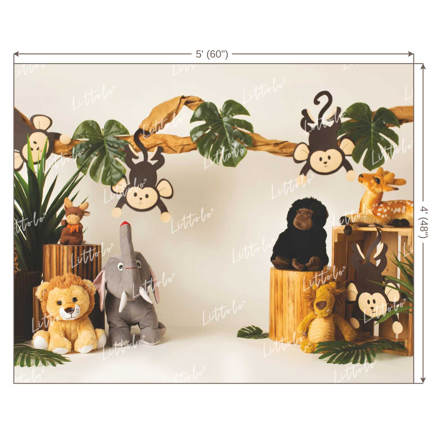 LB0204 Wild Animals Theme Backdrop