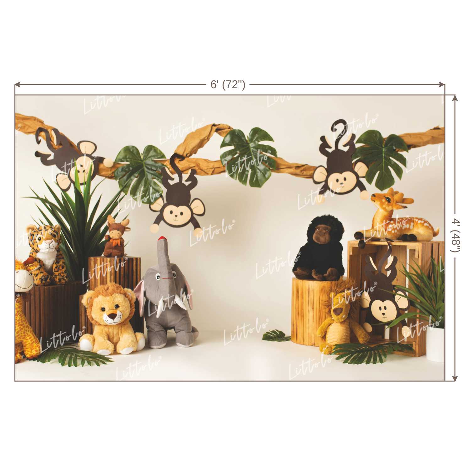 LB0204 Wild Animals Theme Backdrop