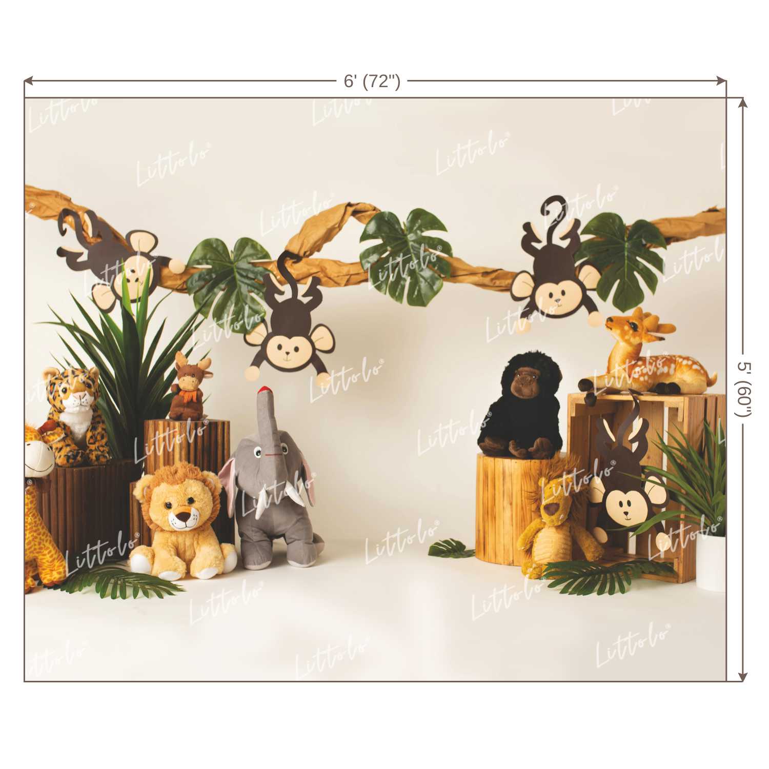 LB0204 Wild Animals Theme Backdrop