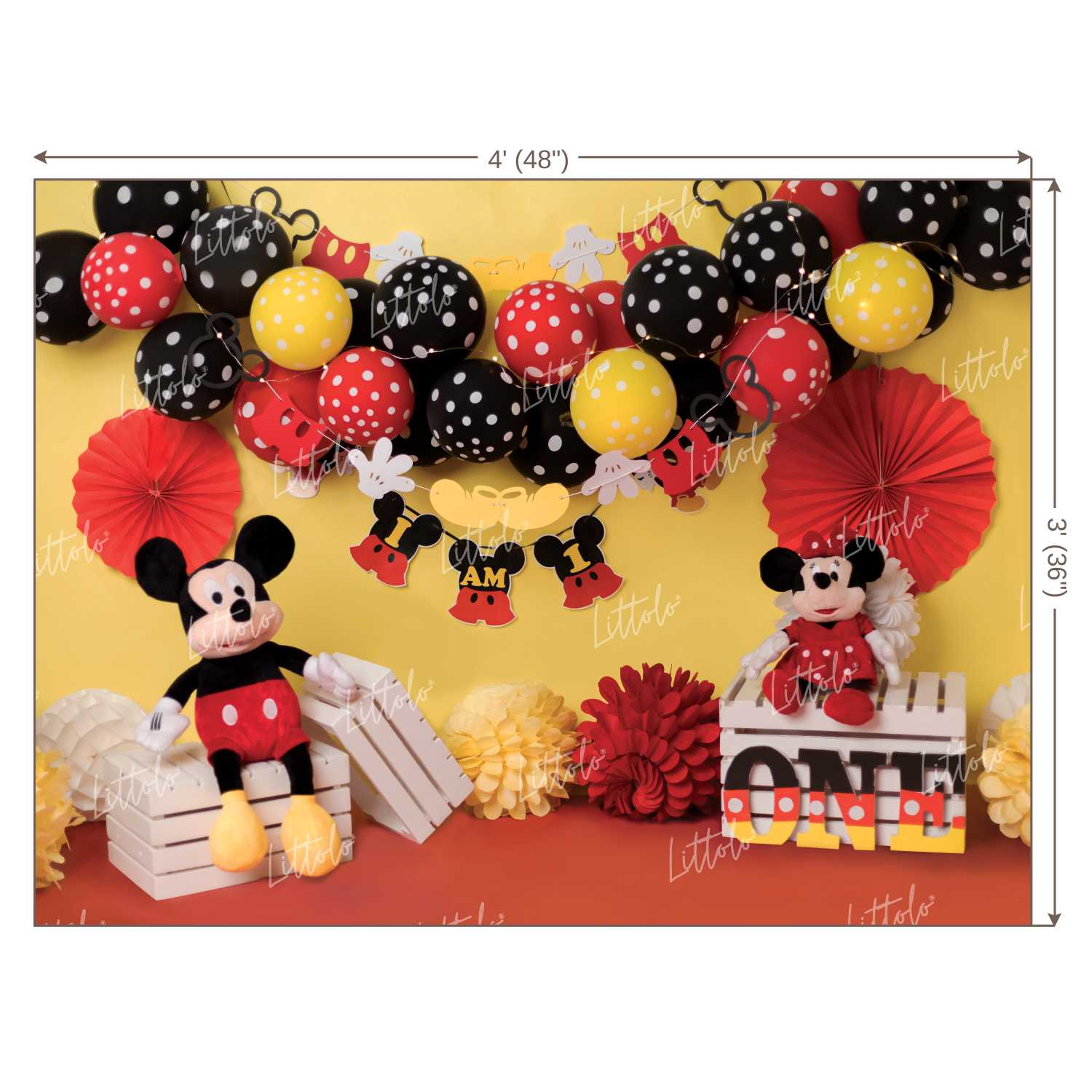 LB0206 Mickey Minnie Mouse Theme Backdrop