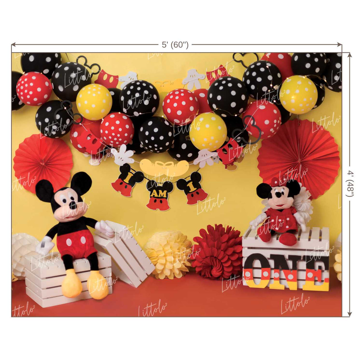 LB0206 Mickey Minnie Mouse Theme Backdrop