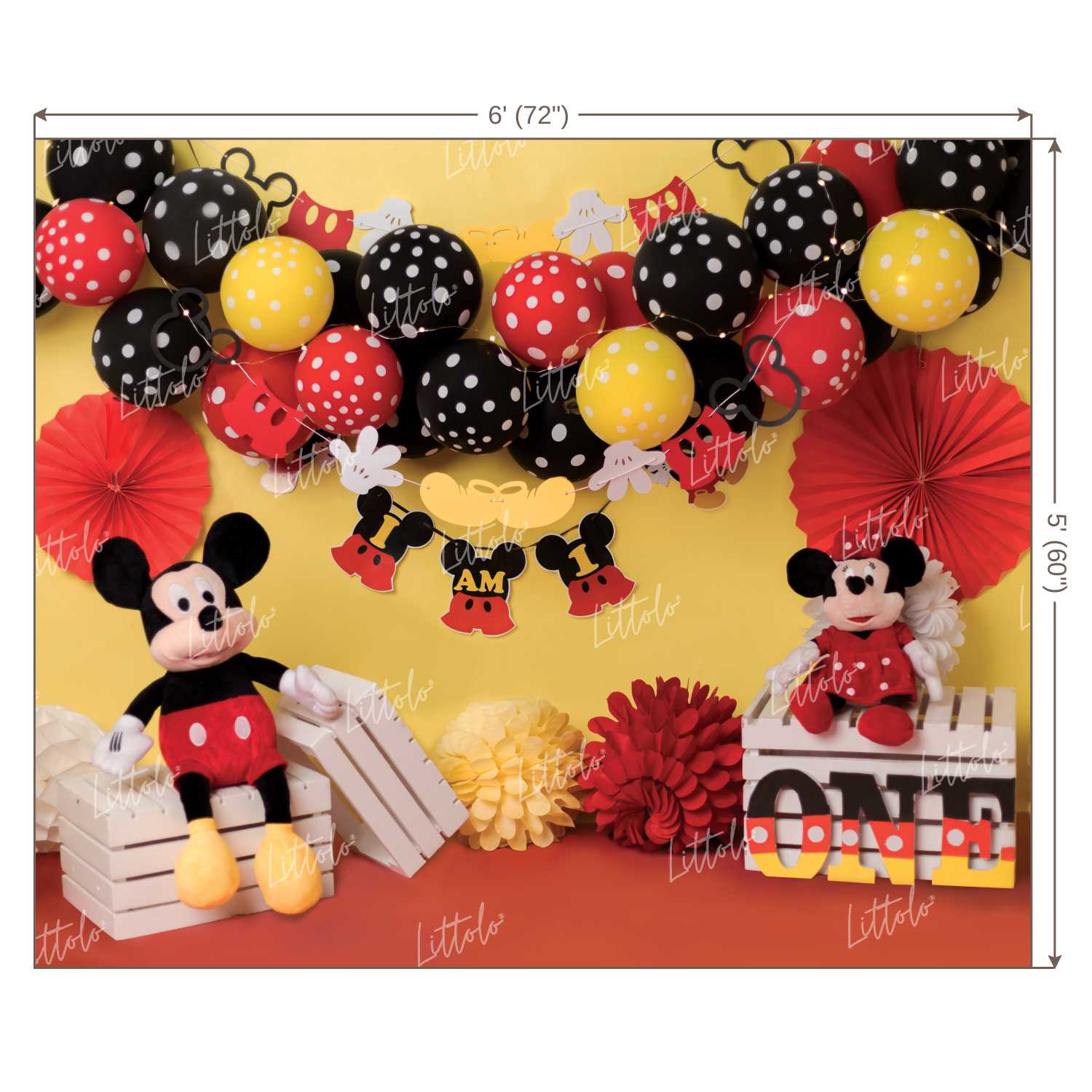 LB0206 Mickey Minnie Mouse Theme Backdrop