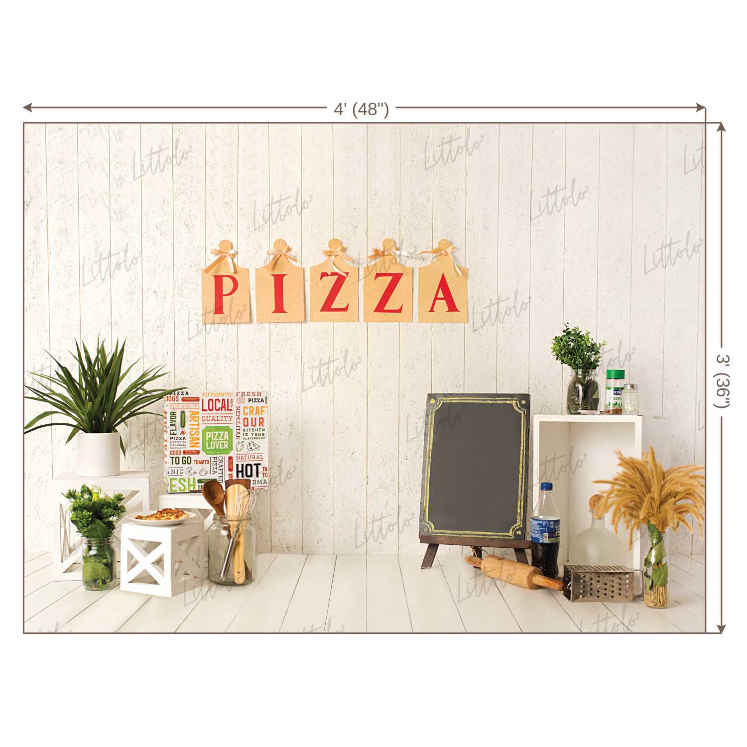 LB0207 Pizza Place Theme Backdrop