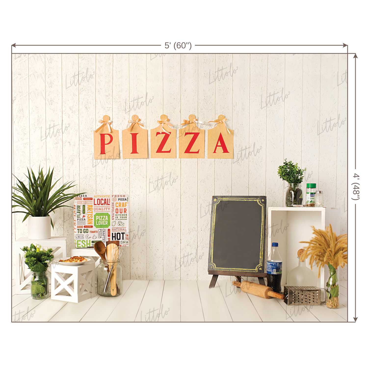 LB0207 Pizza Place Theme Backdrop