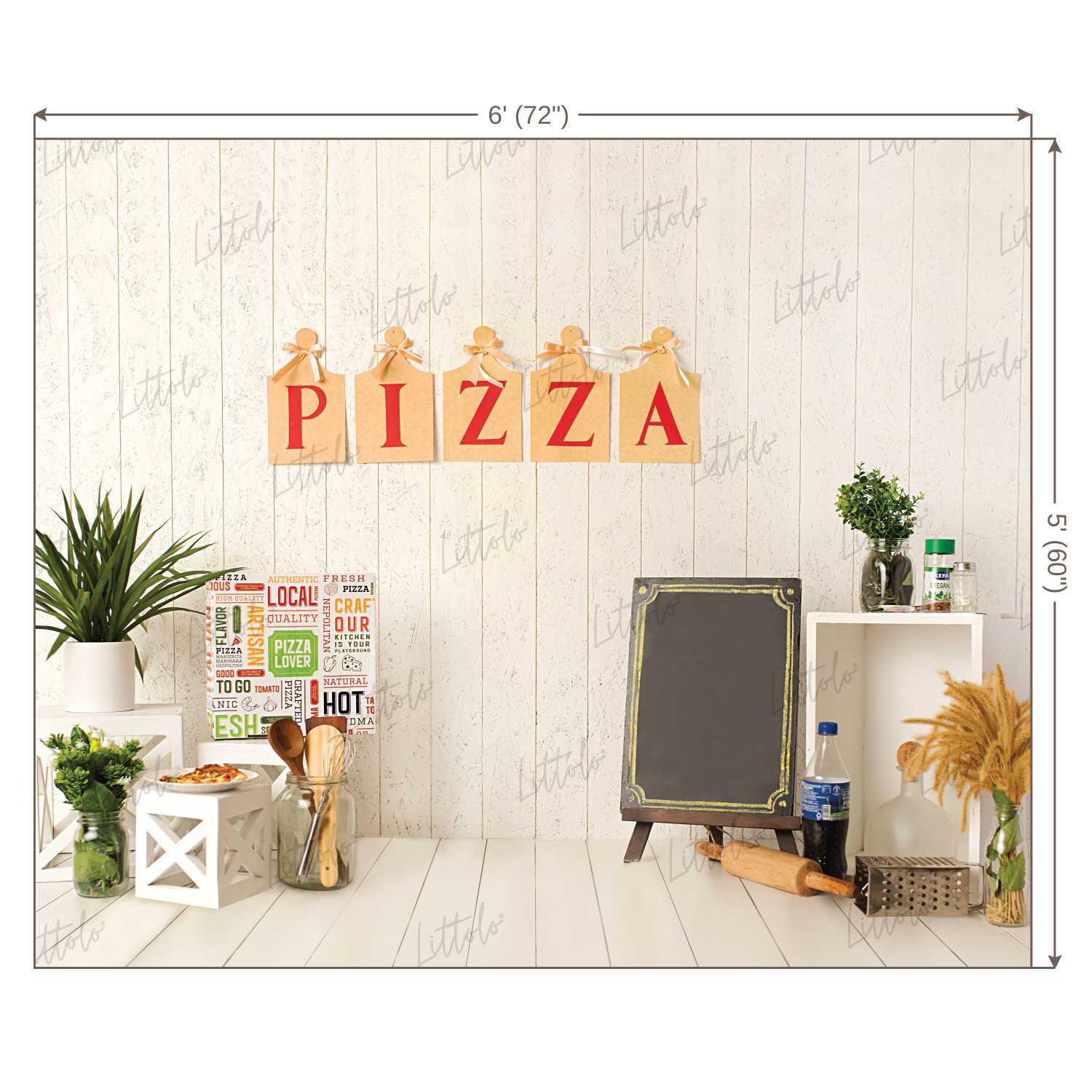 LB0207 Pizza Place Theme Backdrop