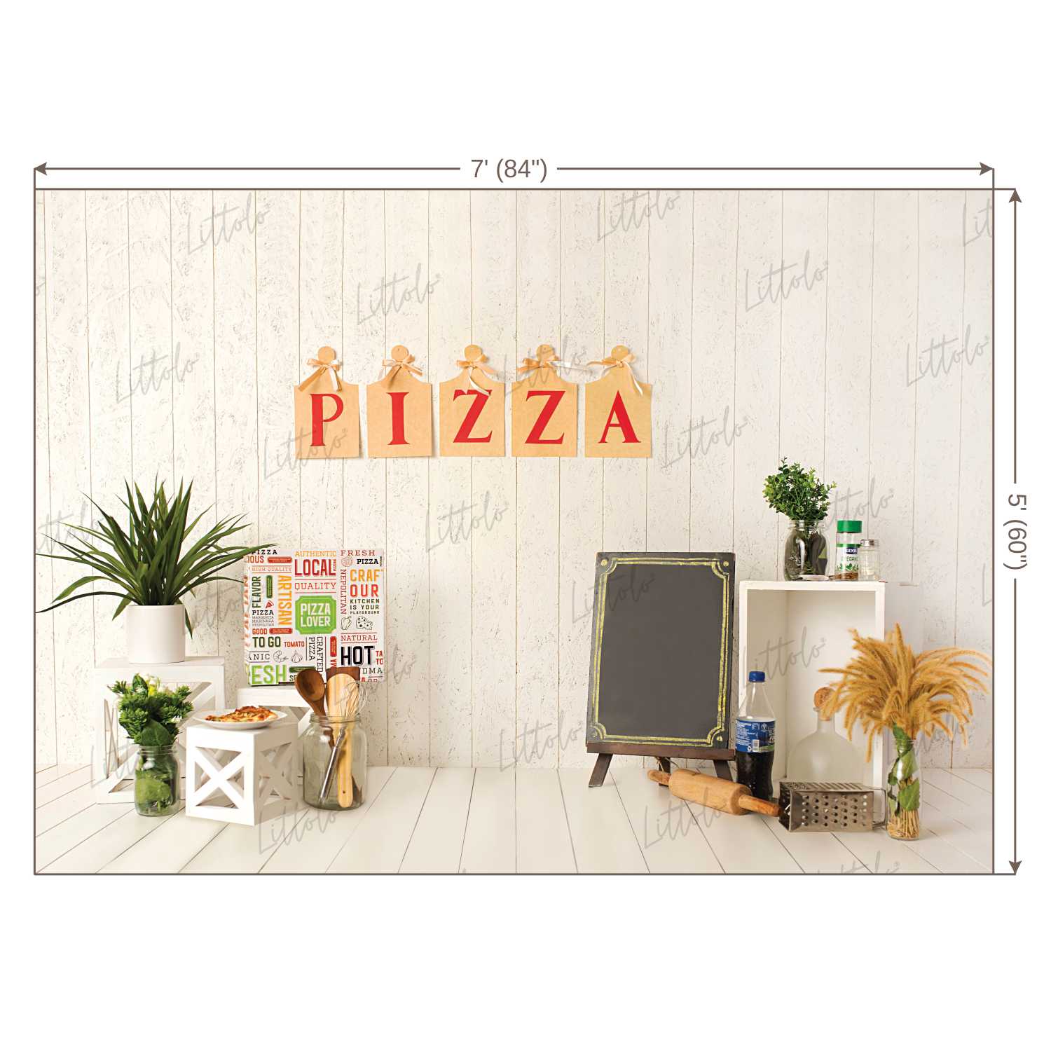 LB0207 Pizza Place Theme Backdrop