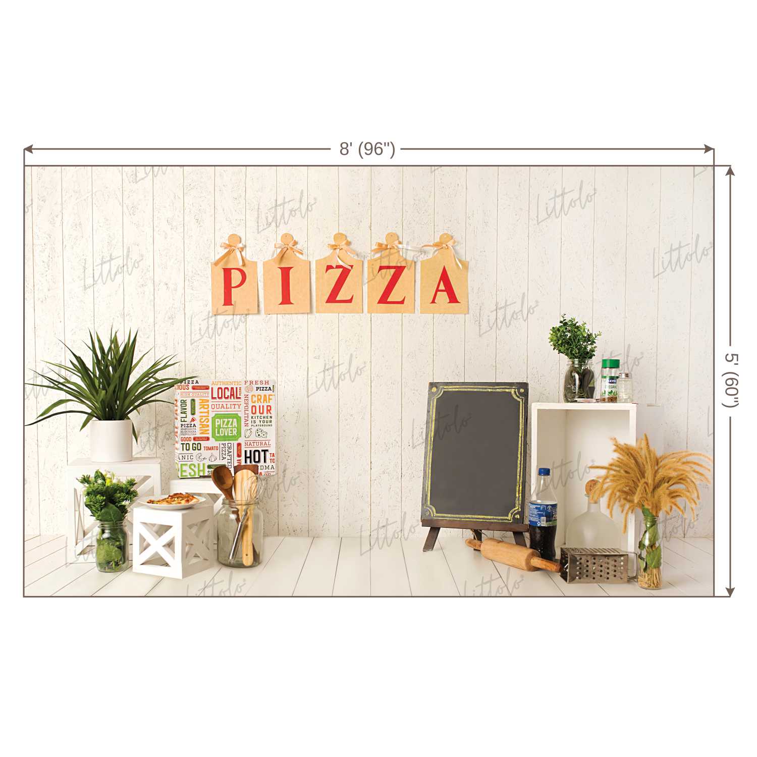 LB0207 Pizza Place Theme Backdrop