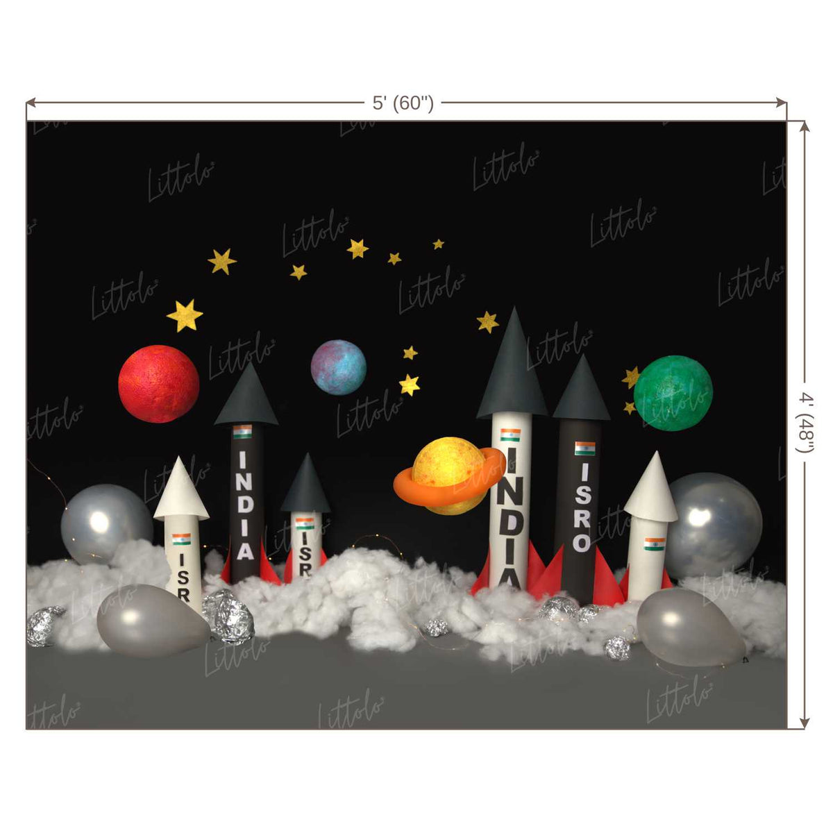 LB0216 Space Rockets Theme Backdrop