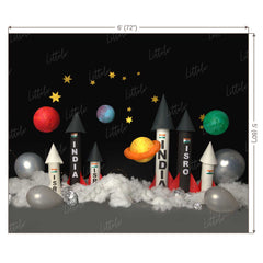 LB0216 Space Rockets Theme Backdrop