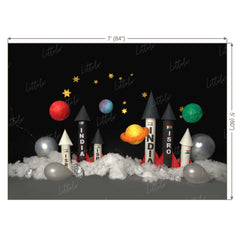 LB0216 Space Rockets Theme Backdrop