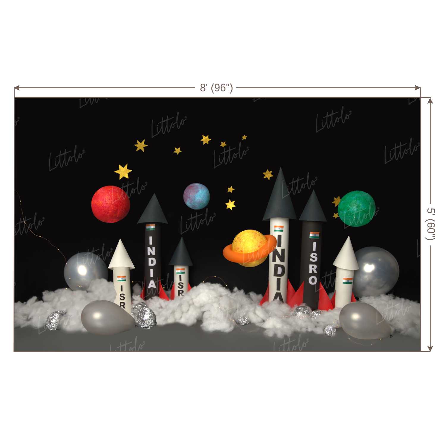 LB0216 Space Rockets Theme Backdrop