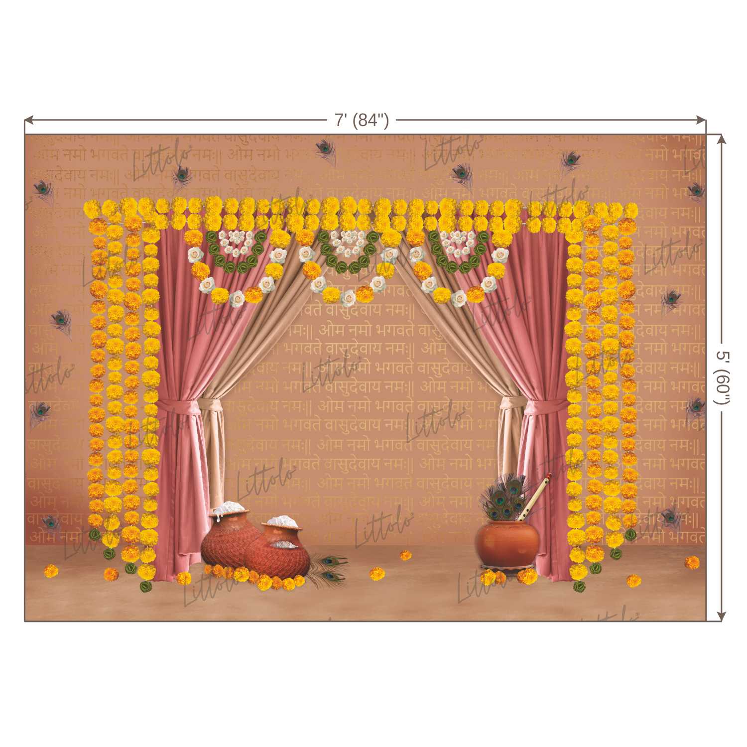 LB0217 Krishna Janmashtami Theme Backdrop-35813