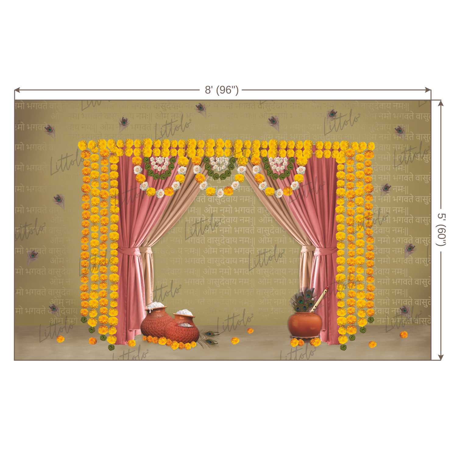 LB0217 Krishna Janmashtami Theme Backdrop-35813