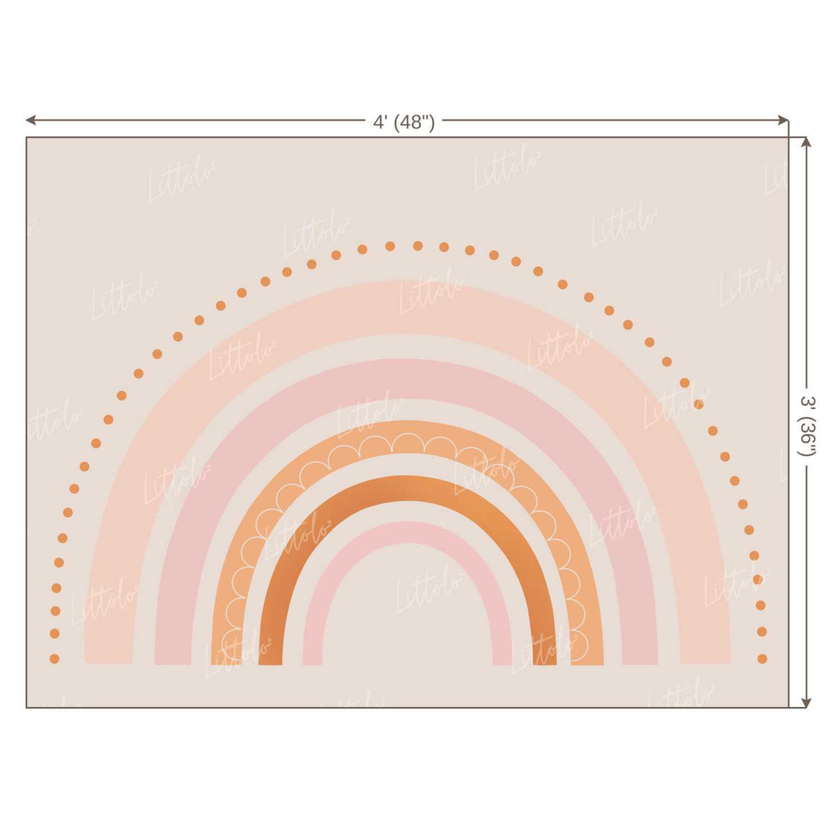 LB0221 Pastel Semi Circles Theme Backdrop