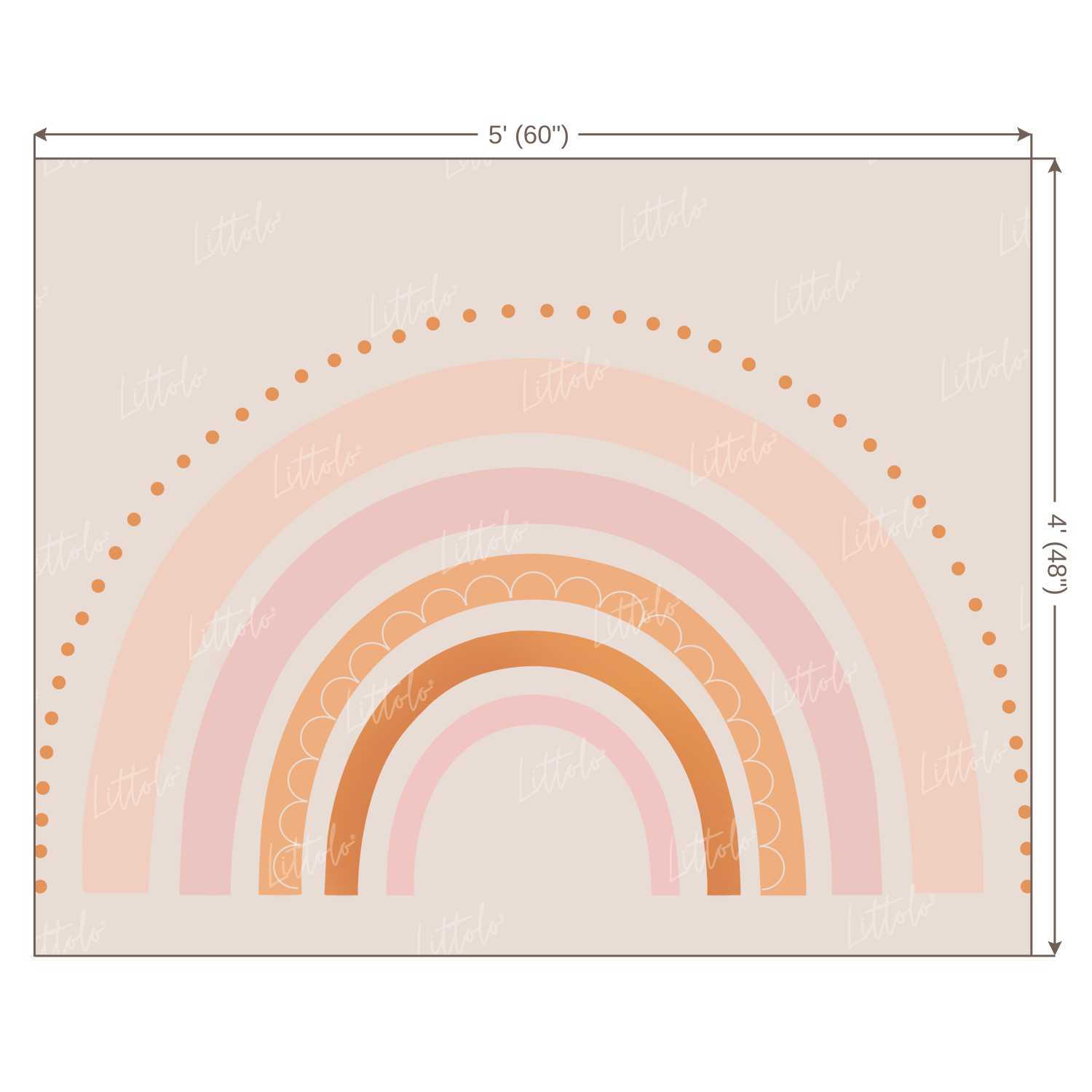 LB0221 Pastel Semi Circles Theme Backdrop