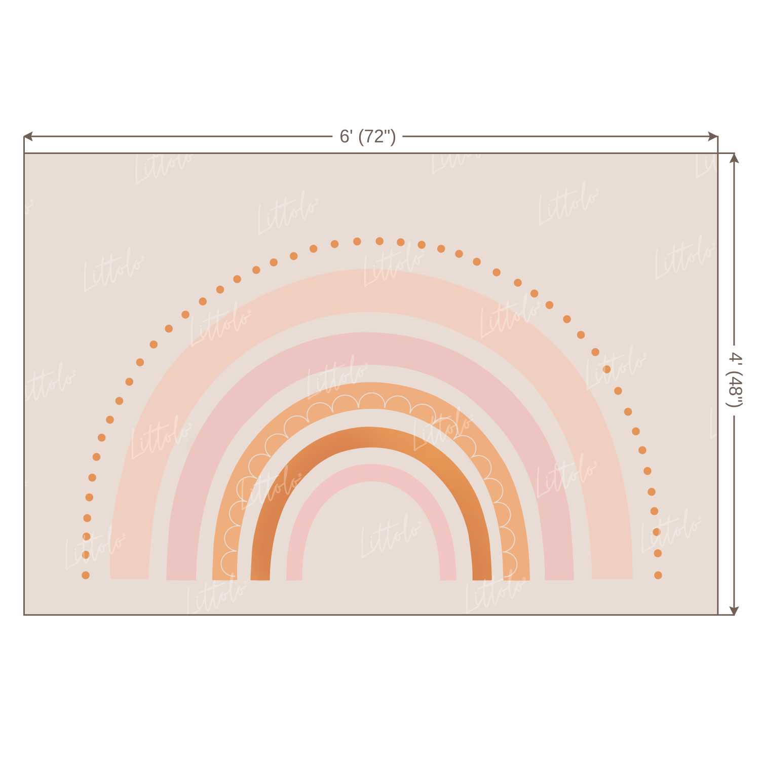 LB0221 Pastel Semi Circles Theme Backdrop