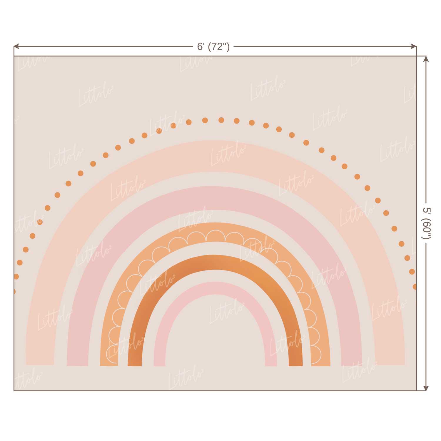 LB0221 Pastel Semi Circles Theme Backdrop