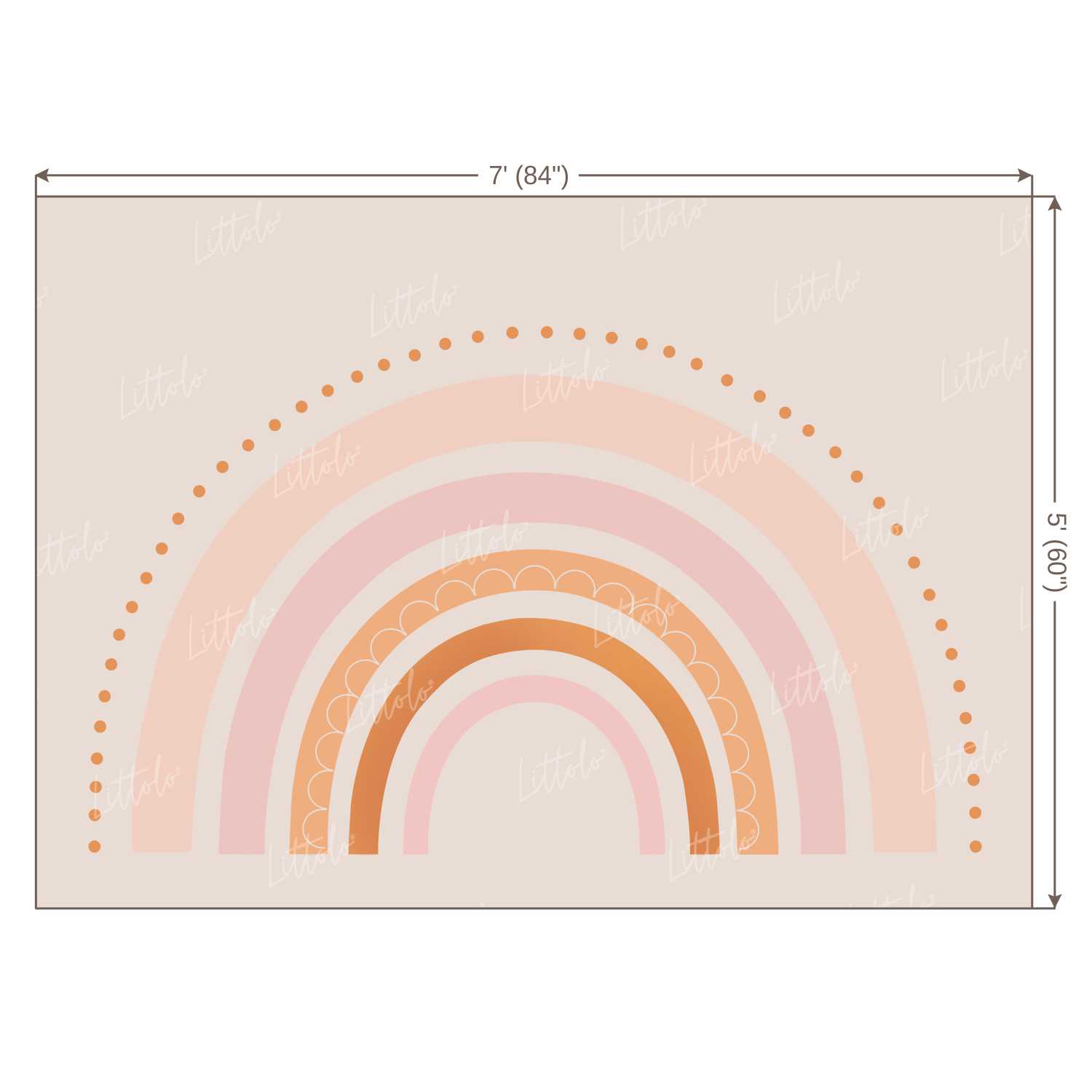 LB0221 Pastel Semi Circles Theme Backdrop