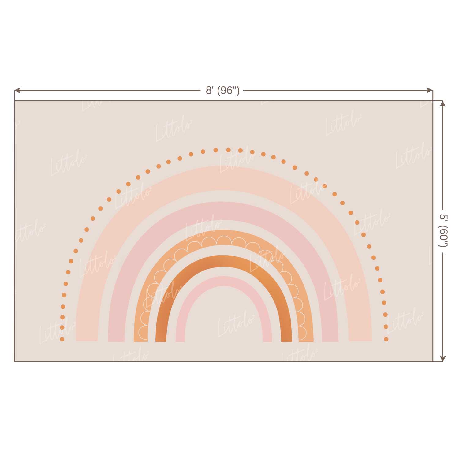 LB0221 Pastel Semi Circles Theme Backdrop