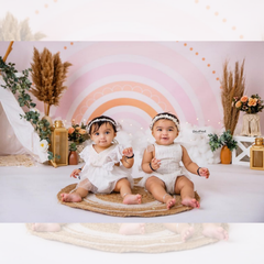 LB0221 Pastel Semi Circles Theme Backdrop