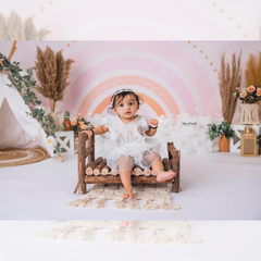 LB0221 Pastel Semi Circles Theme Backdrop