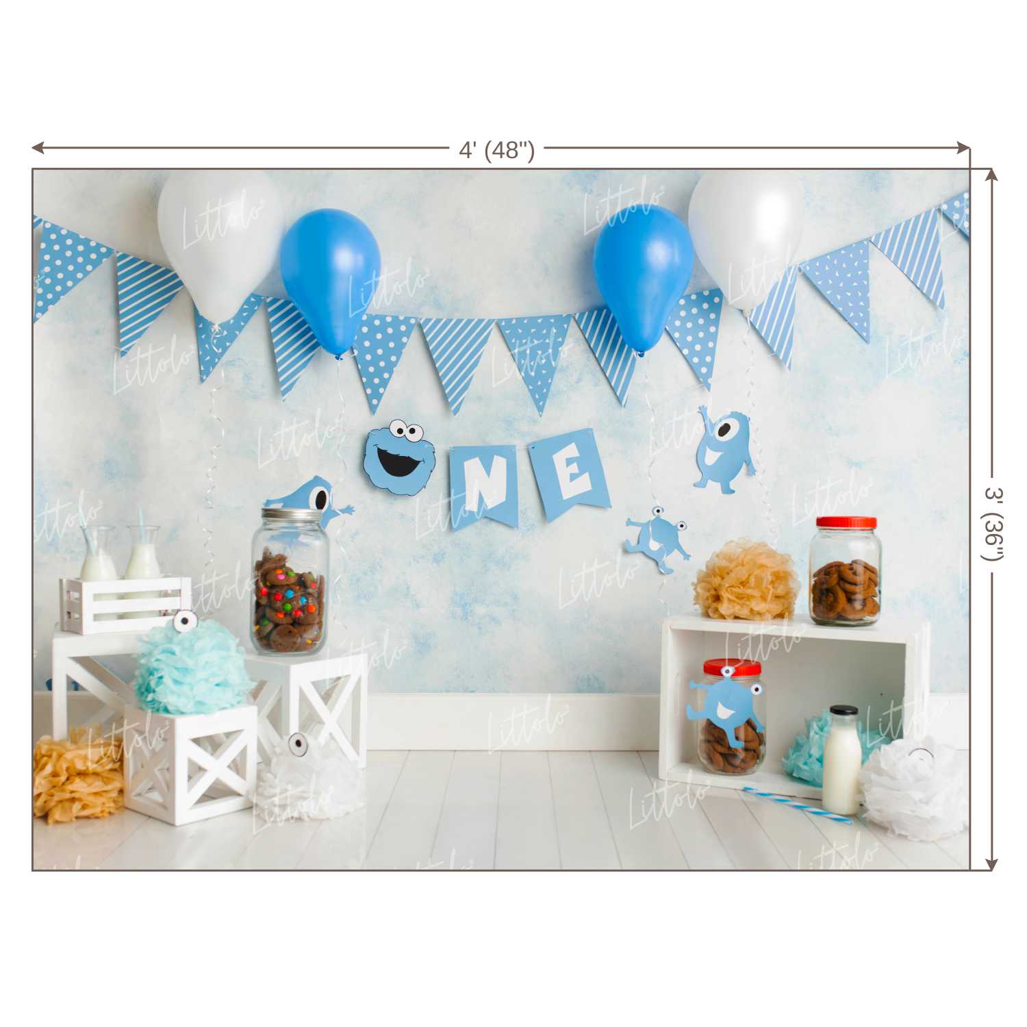 LB0225 Happy Birthday ONE Theme Backdrop