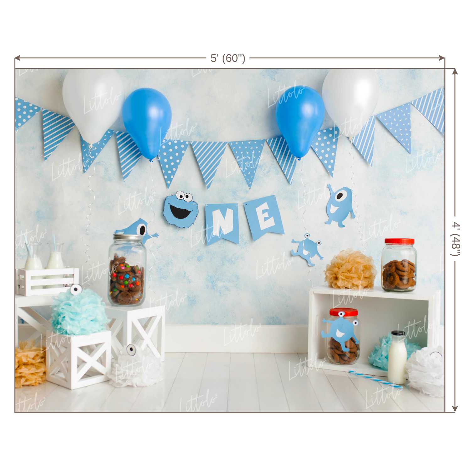 LB0225 Happy Birthday ONE Theme Backdrop