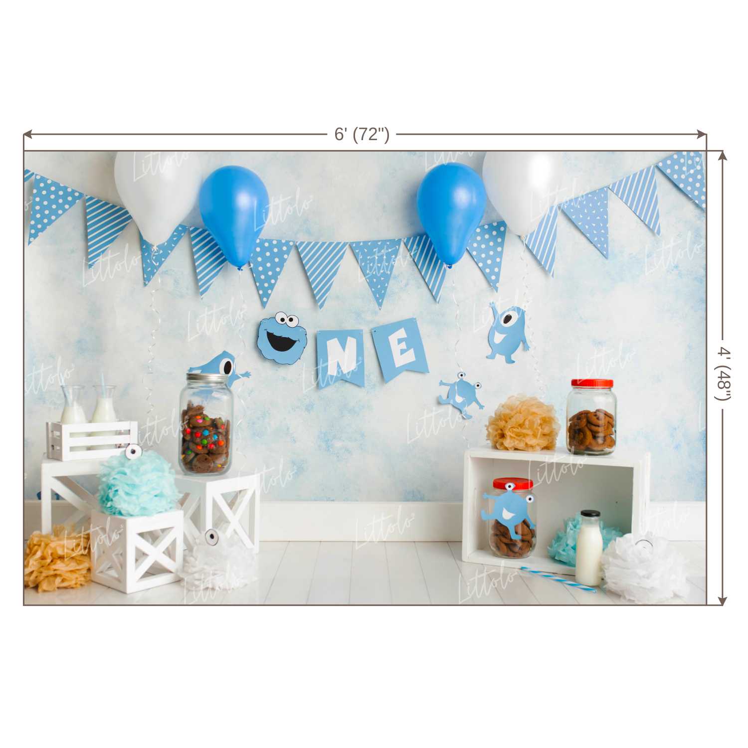 LB0225 Happy Birthday ONE Theme Backdrop