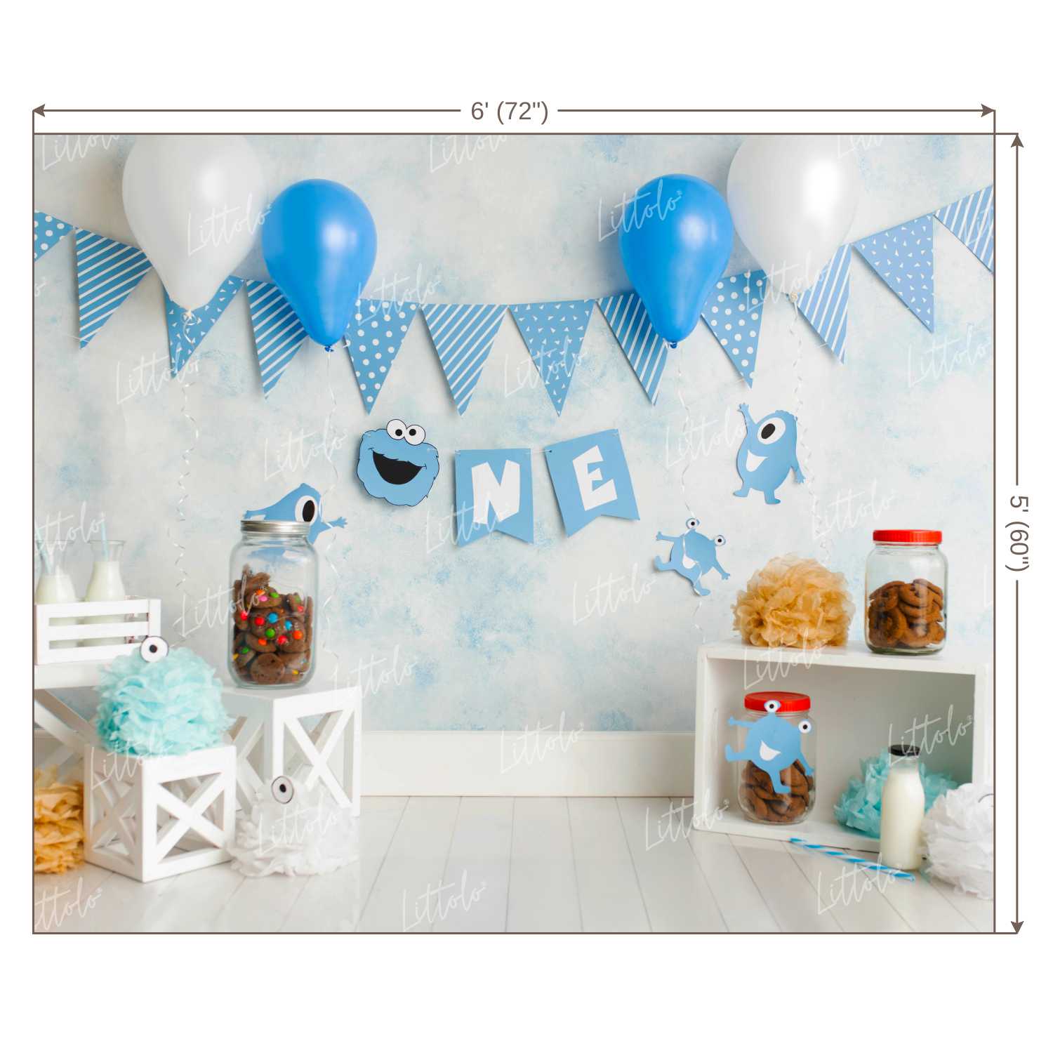 LB0225 Happy Birthday ONE Theme Backdrop