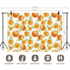 LB0247 Orange Fruits and Slices Theme Backdrop