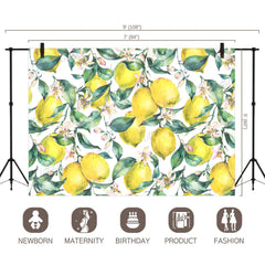 LB0248 Yellow Lemons Fruits Theme Backdrop