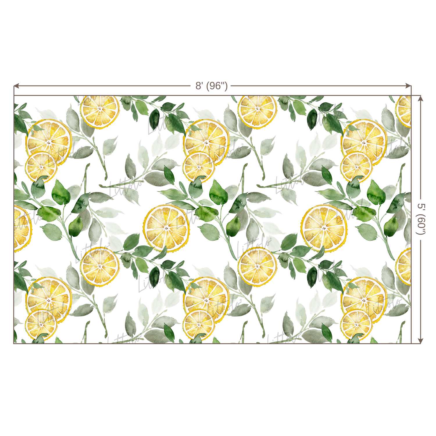 LB0249 Yellow Lemon Fruits Slices Theme Backdrop