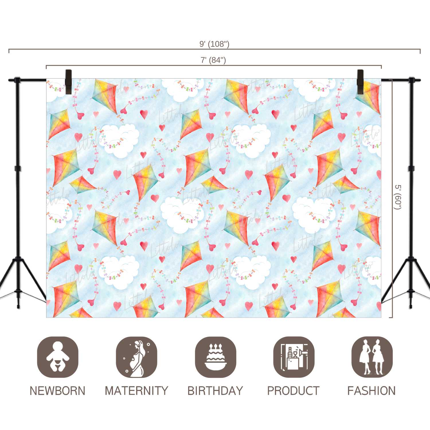 LB0250 Kites Theme Backdrop